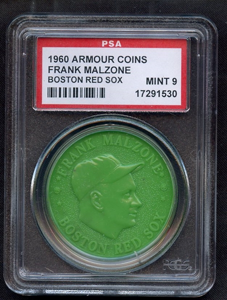 1960 ARMOUR COINS FRANK MALZONE BOSTON RED SOX PSA MINT 9