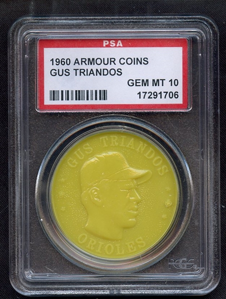 1960 ARMOUR COINS GUS TRIANDOS PSA GEM MT 10