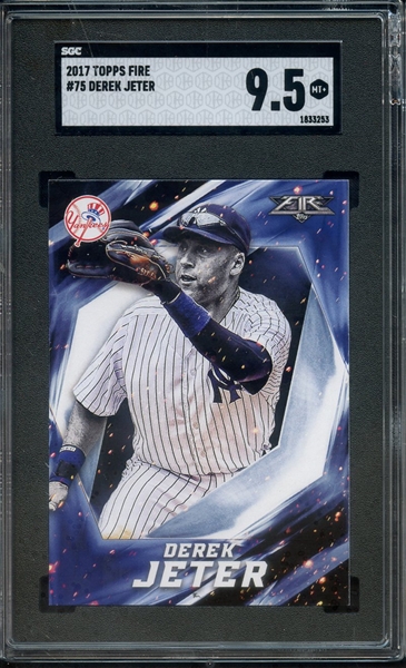 2017 TOPPS FIRE 75 DEREK JETER SGC MINT+ 9.5