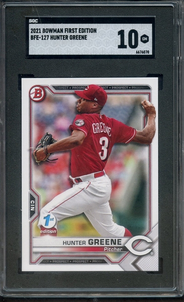 2021 BOWMAN FIRST EDITION BFE 127 HUNTER GREENE SGC GEM 10