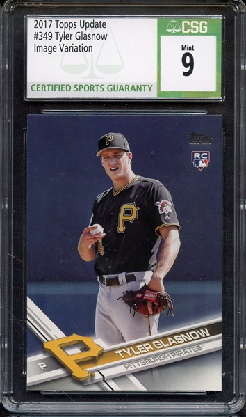 2017 TOPPS UPDATE IMAGE VARIATION 349 TYLER GLASNOW CSG MINT 9