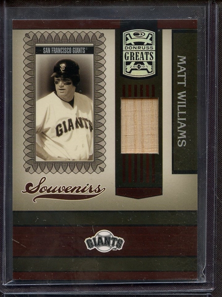 2005 DONRUSS GREATS MATT WILLIAMS GAME USED BAT