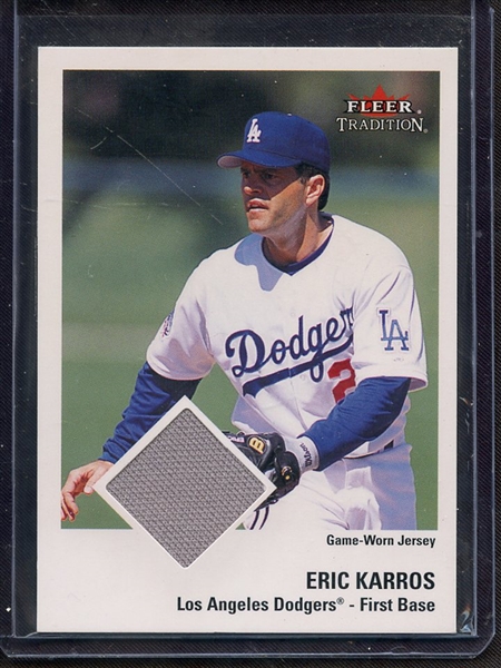 2003 FLEER TRADITION ERIK KARROS GAME USED JERSEY