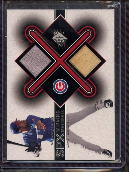 2001 SPX GAME USED WINNING MATERIALS GAME USED JERSEY AND BAT