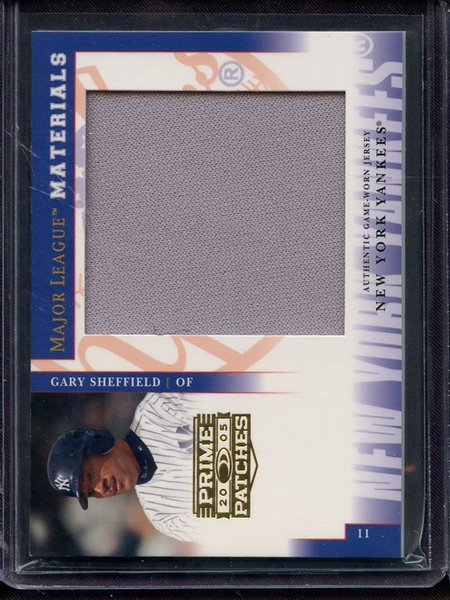 2005 DONRUSS PRIME PATCHES GARY SHEFFIELD GAME USED JERSEY 302/346