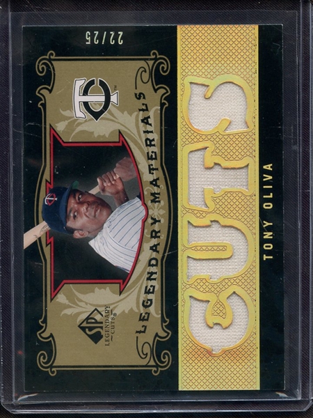 2007 SP LEGENDARY CUTS TONY OLIVA GAME USED JERSEY 22/25