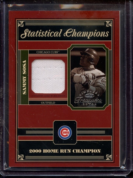 2004 DONRUSS TIMELESS TREASURES SAMMY SOSA GAME USED JERSEY 067/100