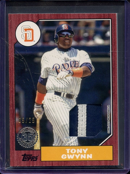 2022 TOPPS 35 ANNIVERSARY TONY GWYNN GAME USED JERSEY 05/25