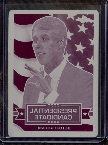 2019 LEAF 2020 PRESIDENTIAL CANDIDATE MAGENTA PLATE BETO O'ROURKE 1/1