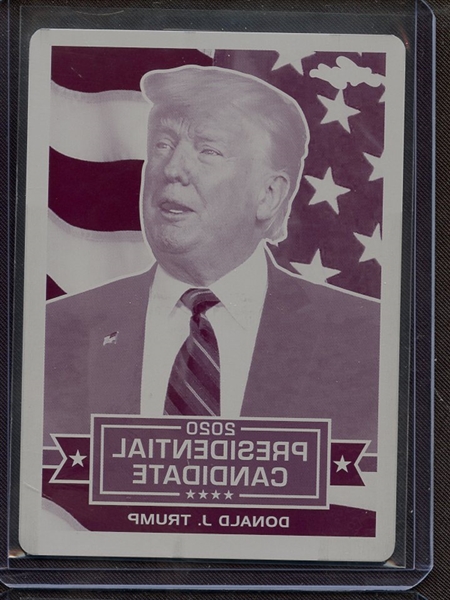 2019 LEAF 2020 PRESIDENTIAL CANDIDATE MAGENTA PLATE DONALD J TRUMP 1/1