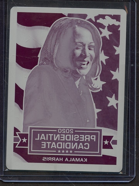 2019 LEAF 2020 PRESIDENTIAL CANDIDATE MAGENTA PLATE KAMALA HARRIS 1/1