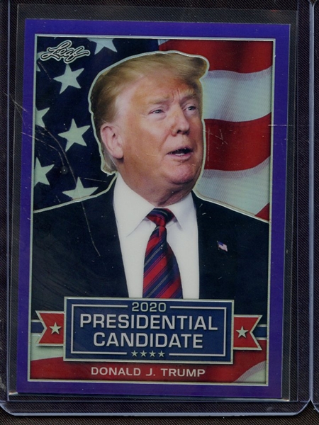 2019 LEAF 2020 PRESIDENTIAL CANDIDATE PURPLE PRISMATIC DONALD J TRUMP 7/25