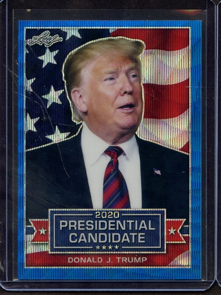 2019 LEAF 2020 PRESIDENTIAL CANDIDATE BLUE PRISMATIC WAVE DONALD J TRUMP 3/20