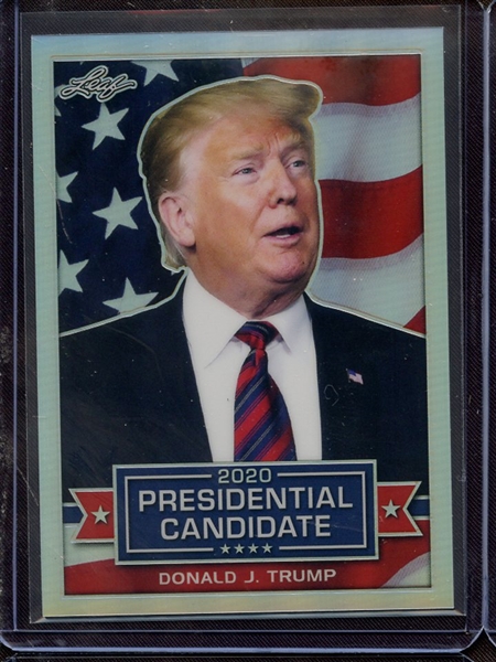 2019 LEAF 2020 PRESIDENTIAL CANDIDATE SILVER PRISMATIC DONALD J TRUMP