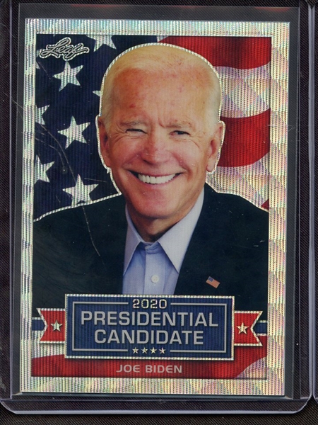 2019 LEAF 2020 PRESIDENTIAL CANDIDATE SILVER PRISMATIC WAVE JOE BIDEN