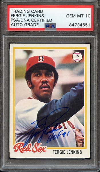 1978 TOPPS 720 SIGNED FERGIE JENKINS PSA/DNA AUTO 10