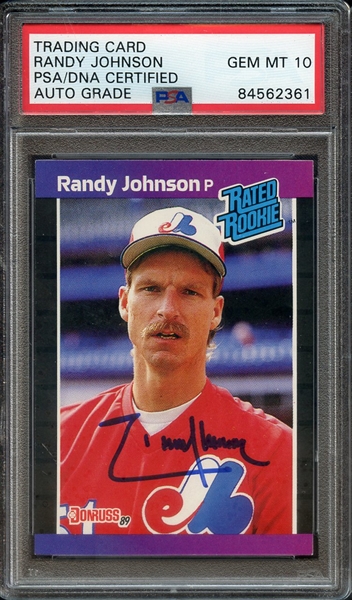 1989 DONRUSS 42 SIGNED RANDY JOHNSON PSA/DNA AUTO 10