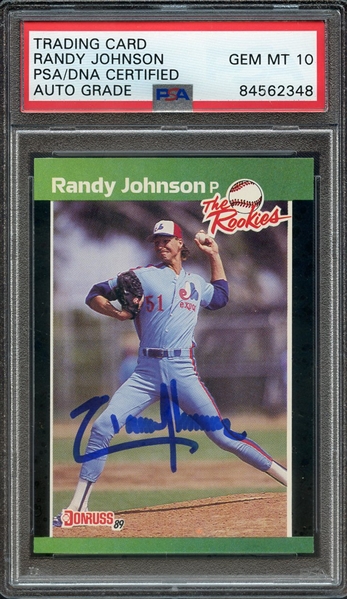 1989 DONRUSS ROOKIES 43 SIGNED RANDY JOHNSON PSA/DNA AUTO 10