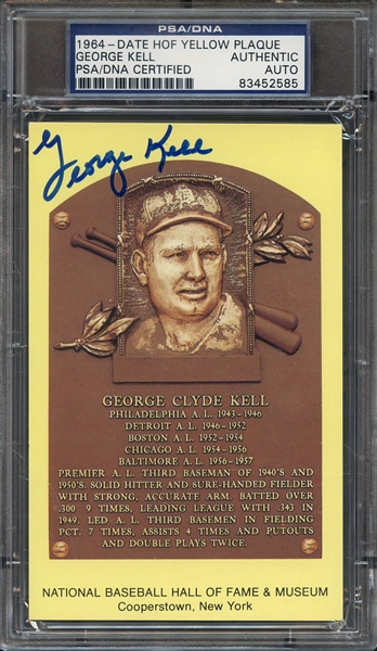 GEORGE KELL SIGNED HOF POSTCARD PSA/DNA AUTO AUTHENTIC