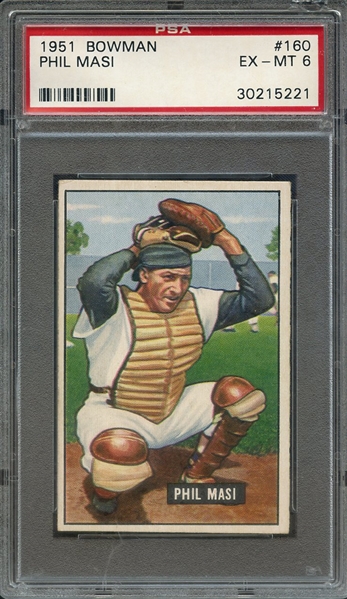 1951 BOWMAN 160 PHIL MASI PSA EX-MT 6