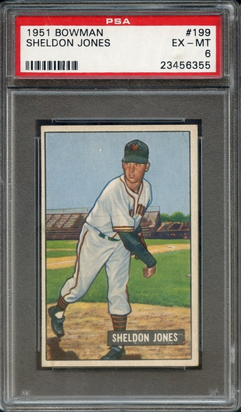 1951 BOWMAN 199 SHELDON JONES PSA EX-MT 6