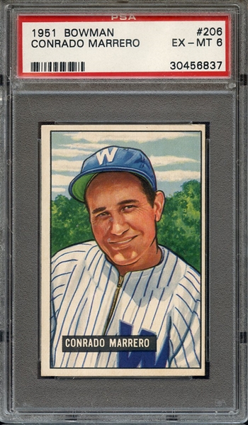 1951 BOWMAN 206 CONRADO MARRERO PSA EX-MT 6