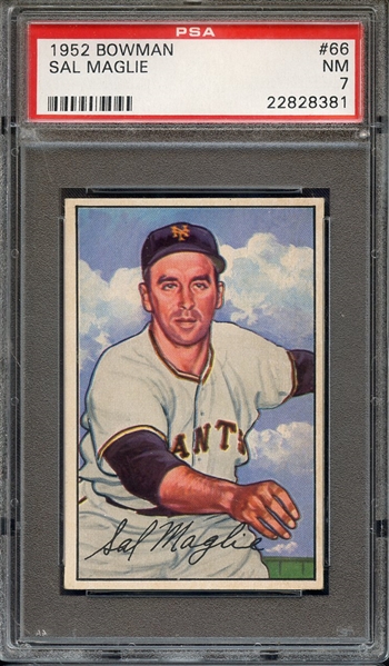 1952 BOWMAN 66 SAL MAGLIE PSA NM 7