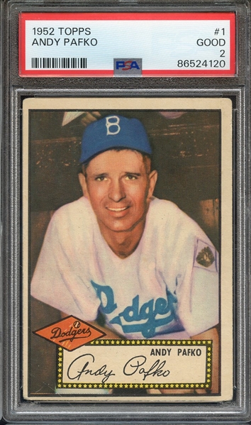 1952 TOPPS 1 ANDY PAFKO PSA GOOD 2