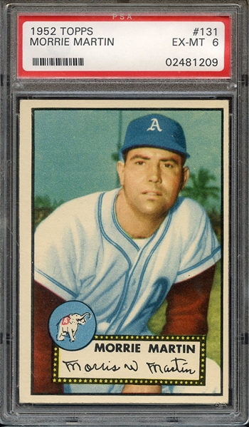 1952 TOPPS 131 MORRIE MARTIN PSA EX-MT 6