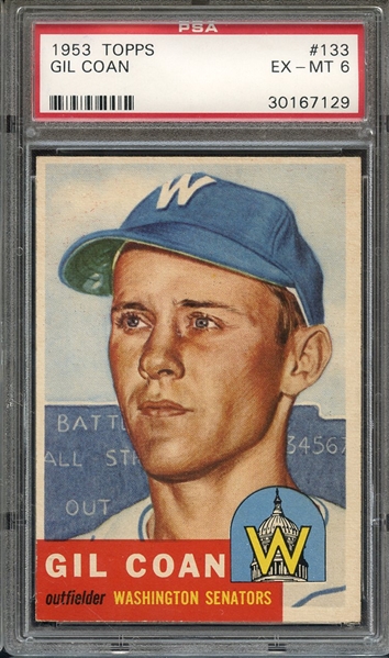 1953 TOPPS 133 GIL COAN PSA EX-MT 6