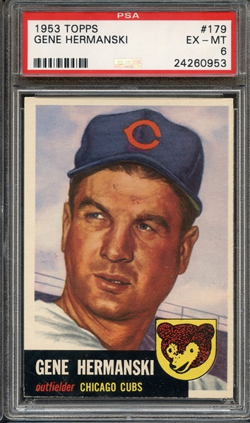 1953 TOPPS 179 GENE HERMANSKI PSA EX-MT 6