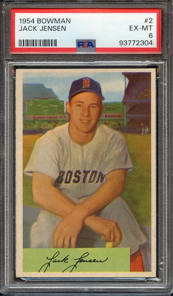 1954 BOWMAN 2 JACK JENSEN PSA EX-MT 6