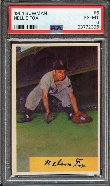 1954 BOWMAN 6 NELLIE FOX PSA EX-MT 6