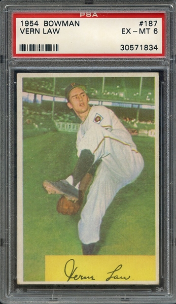 1954 BOWMAN 187 VERN LAW PSA EX-MT 6