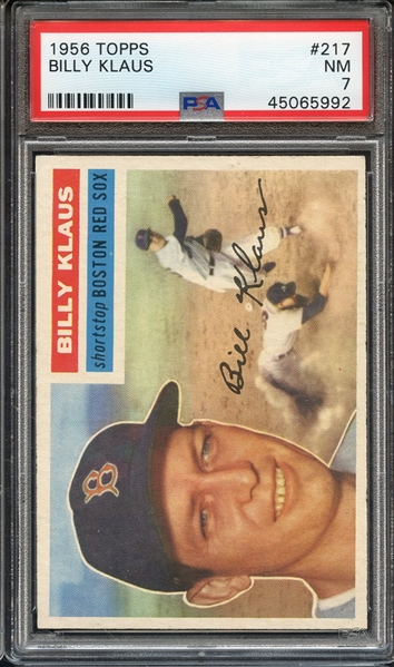 1956 TOPPS 217 BILLY KLAUS PSA NM 7