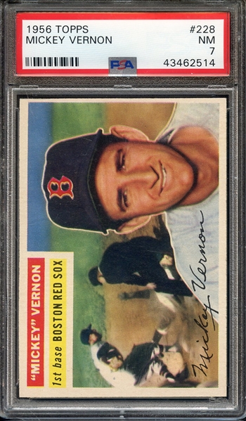 1956 TOPPS 228 MICKEY VERNON PSA NM 7