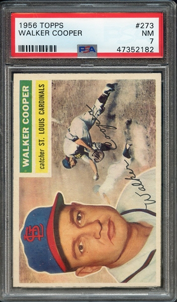 1956 TOPPS 273 WALKER COOPER PSA NM 7