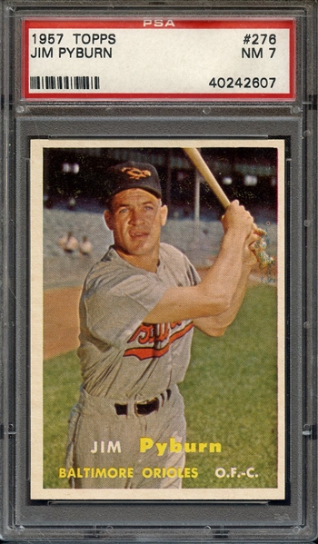 1957 TOPPS 276 JIM PYBURN PSA NM 7