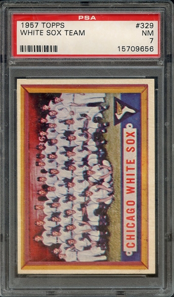 1957 TOPPS 329 WHITE SOX TEAM PSA NM 7