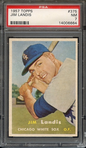 1957 TOPPS 375 JIM LANDIS PSA NM 7