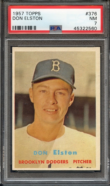 1957 TOPPS 376 DON ELSTON PSA NM 7