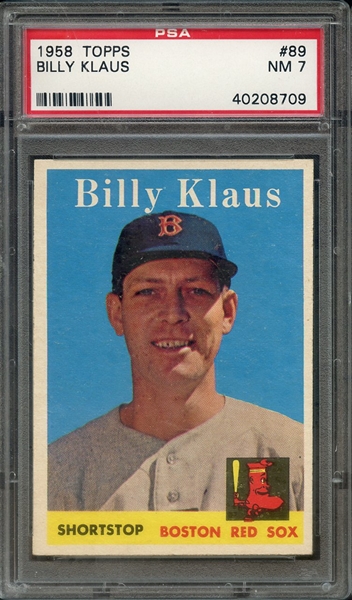 1958 TOPPS 89 BILLY KLAUS PSA NM 7