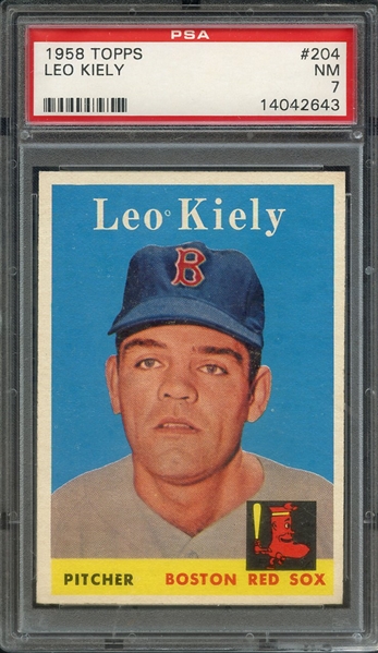 1958 TOPPS 204 LEO KIELY PSA NM 7