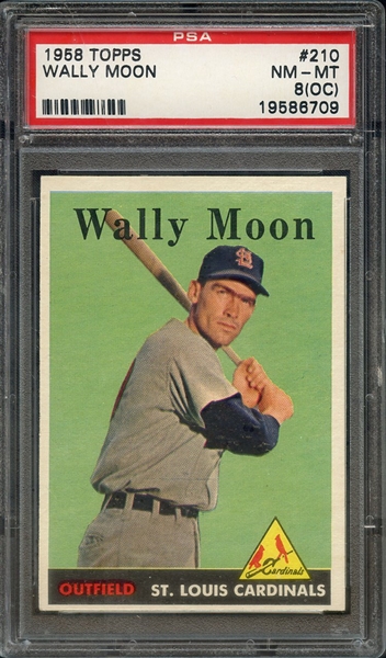 1958 TOPPS 210 WALLY MOON PSA NM-MT 8 (OC)