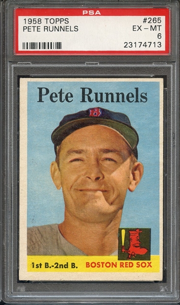 1958 TOPPS 265 PETE RUNNELS PSA EX-MT 6