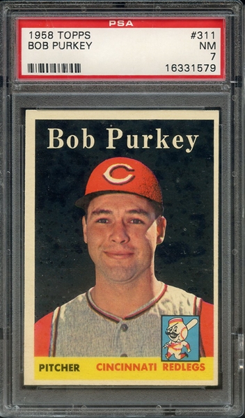 1958 TOPPS 311 BOB PURKEY PSA NM 7