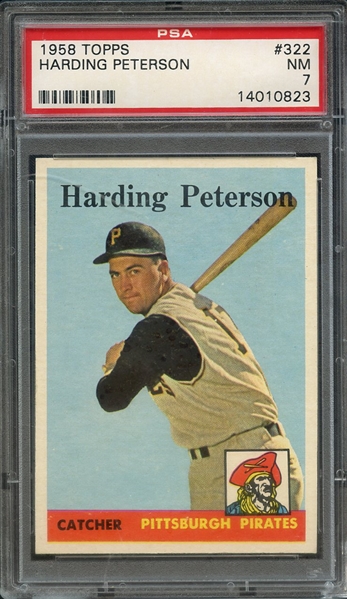 1958 TOPPS 322 HARDING PETERSON PSA NM 7