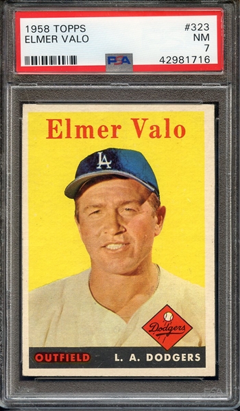 1958 TOPPS 323 ELMER VALO PSA NM 7