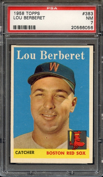 1958 TOPPS 383 LOU BERBERET PSA NM 7