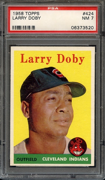 1958 TOPPS 424 LARRY DOBY PSA NM 7